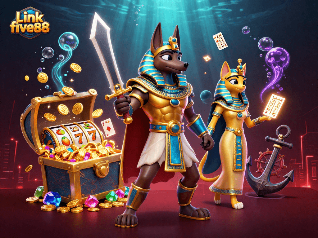 Join Link five88 for an immersive gaming experience with ancient Egyptian elements and vibrant casino themes.