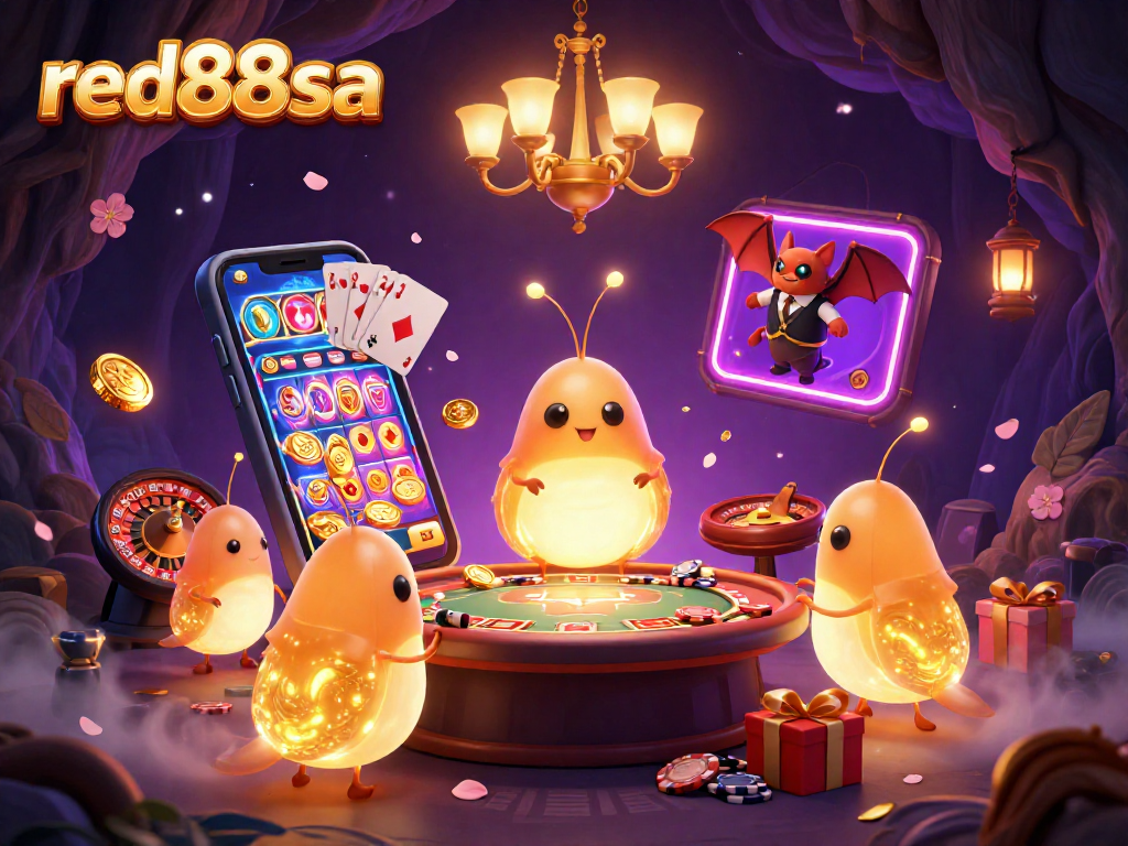 Experience thrilling games at red88sa in a vibrant cave casino illuminated by luminescent glowworms.
