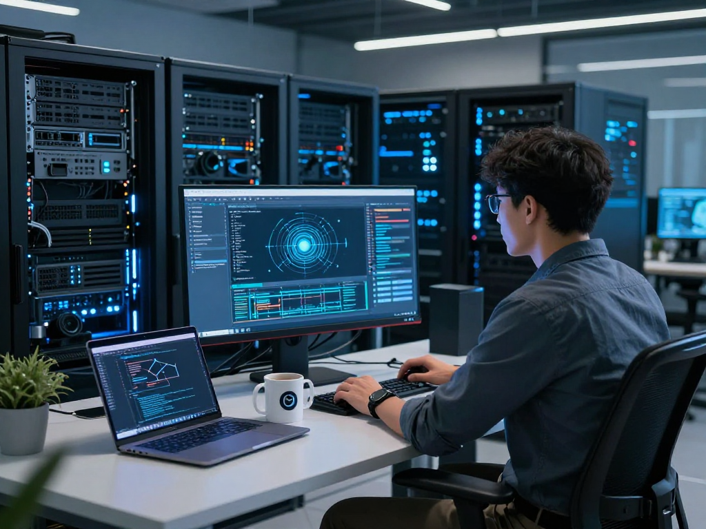 Explore the high-performance infrastructure at https://88.rokok.uk with server technician optimizing technology behind reliable connectivity.