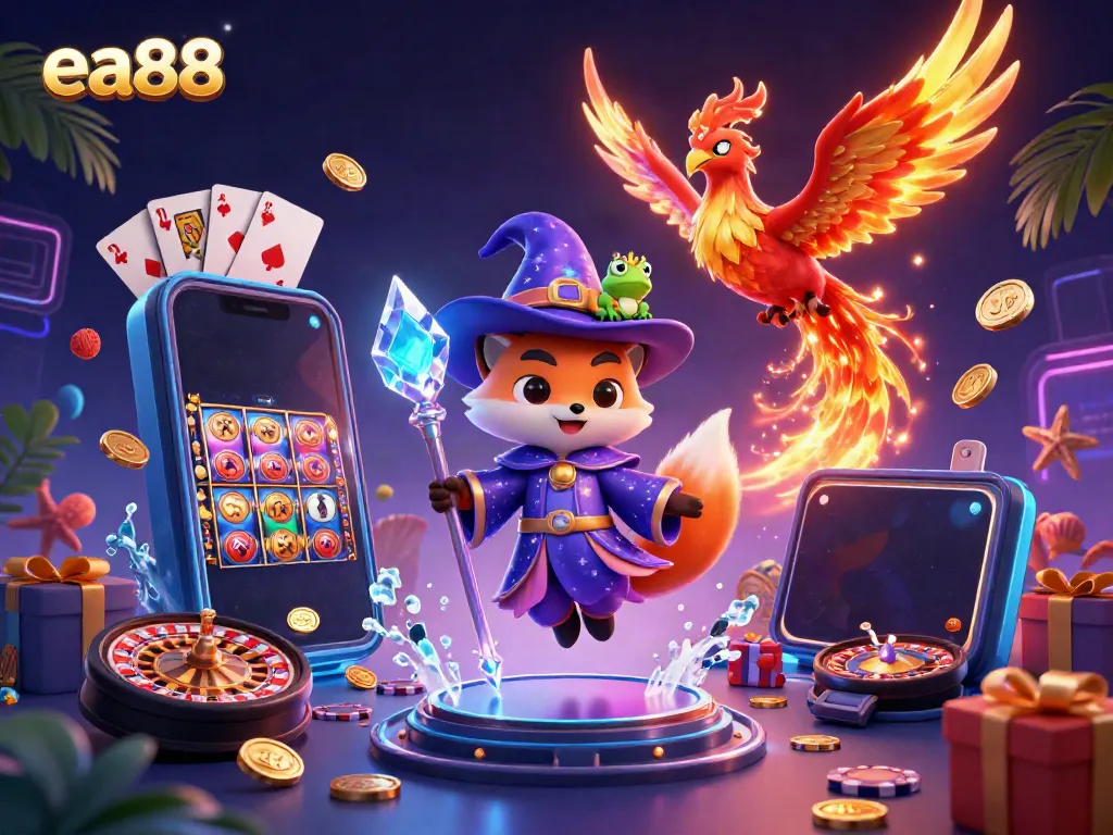 Engage in thrilling action at ea88 with a mystical wizard fox and enchanting gaming elements.