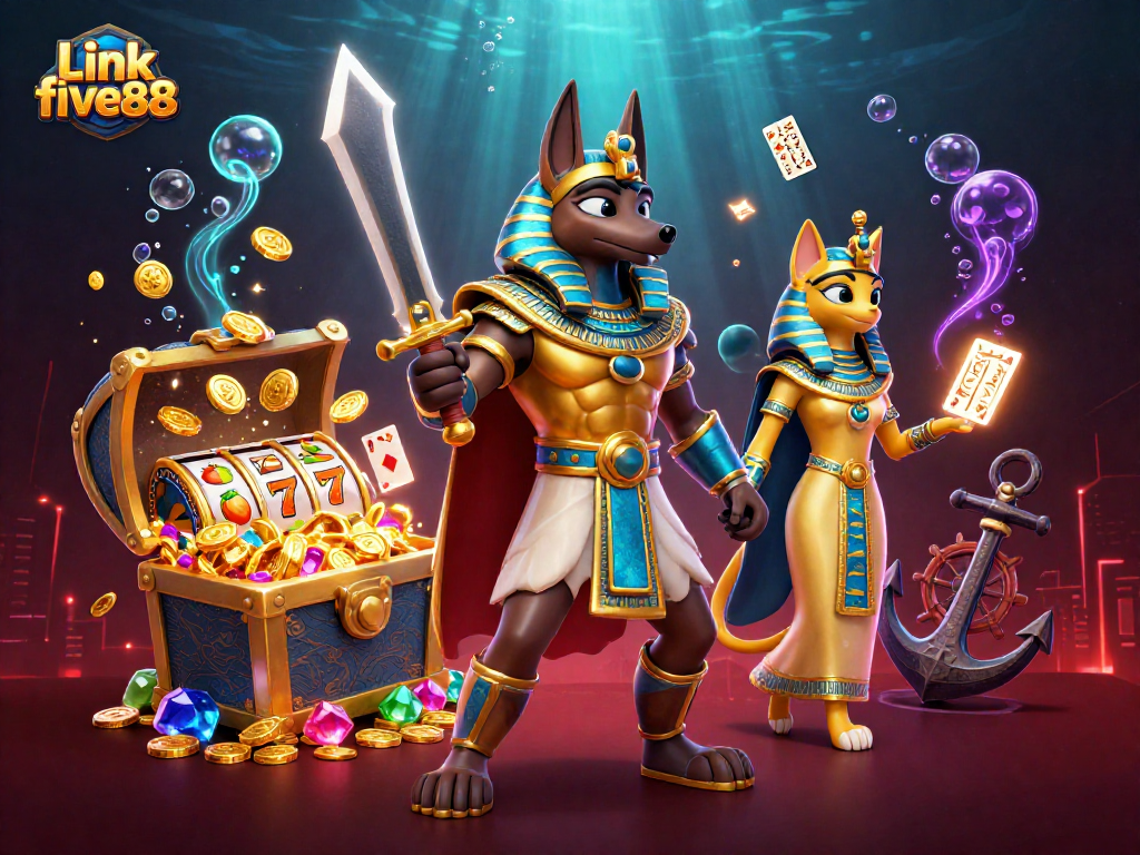 Join Link five88 for an immersive gaming experience with ancient Egyptian elements and vibrant casino themes.