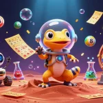 Engage with keonhacai 55 as a Martian gecko discovers a golden casino in this dynamic 3D illustration.
